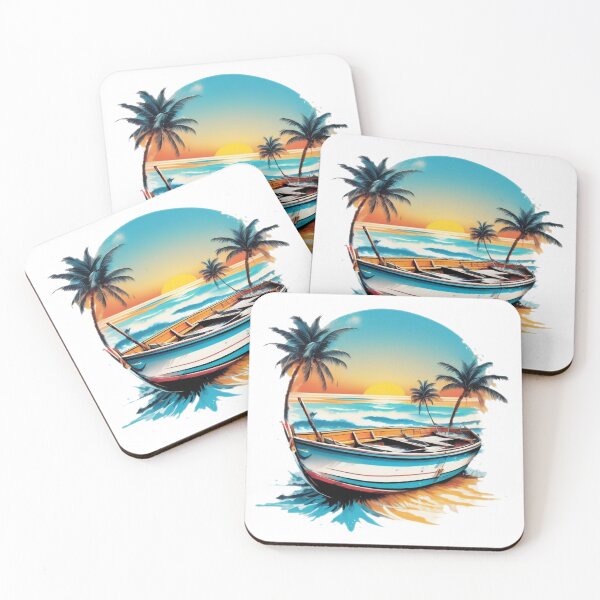 Item preview, boat between palm tree designed and sold by stylefusion20.