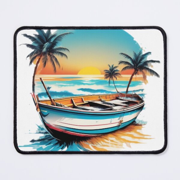 Item preview, boat between palm tree designed and sold by stylefusion20.