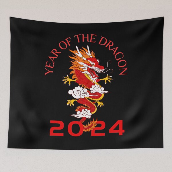 Item preview, Red and Orange  Dragon -Year of the Dragon- chinese Zodiac Theme-black Background designed and sold by CosmicNook1.