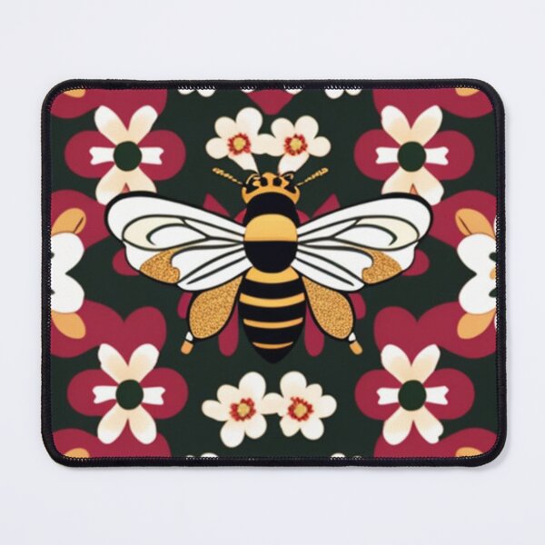 Item preview, Dark colored floral bee design designed and sold by Roxburylane.