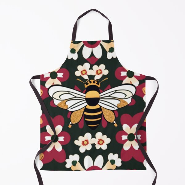 Item preview, Dark colored floral bee design designed and sold by Roxburylane.