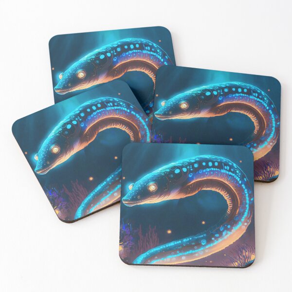 Item preview, Electric eel glowing in a underwater cavern designed and sold by emaotx.
