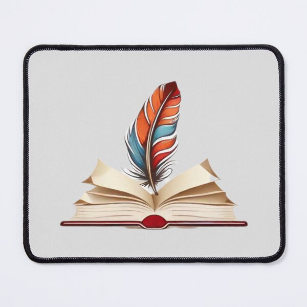 Item preview, Ethereal Feather Among Pages - Unique Bookish Design designed and sold by HiveMechs.