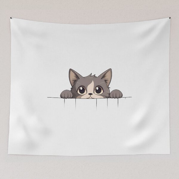 Item preview, Peeking Cat: Playful Paws and Curious Whiskers designed and sold by hamishby.
