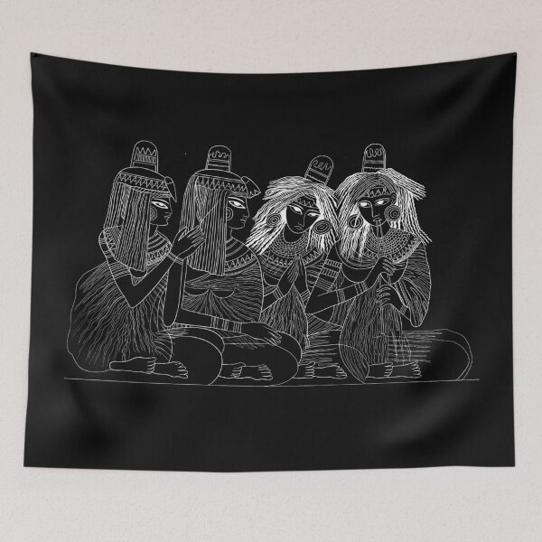 Item preview, Ancient Egyptian women tomb drawing, white designed and sold by Cetaceous.
