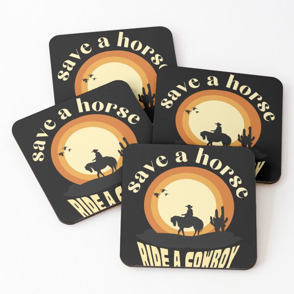 Item preview,  SAVE A HORSE RIDE A COWBOY funny retro quote western  designed and sold by Micro-dose.