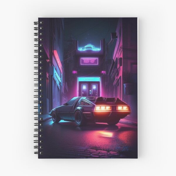 Item preview, car in cyberpunk city designed and sold by TIDALI-Prints.