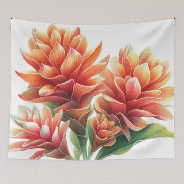 Item preview, Watercolor painting of ginger flower 06 designed and sold by I-HERE.