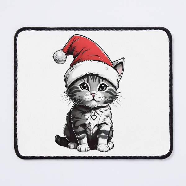 Item preview,  Adorable Cat wearing a Santa hat designed and sold by TrendiKloset.