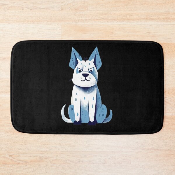 Item preview, Grumpy dog with blue ears designed and sold by WallGemsArt.