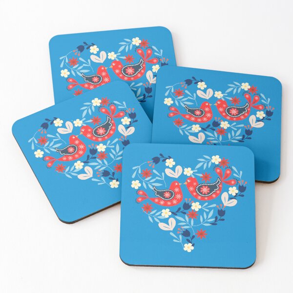 Item preview, Folk Red Birds designed and sold by AnulaArt.
