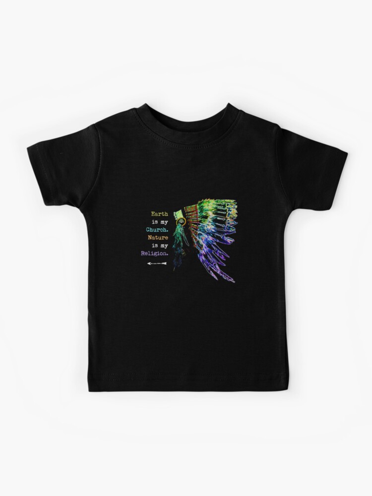 Native American Feather Headdress Kids T-Shirt