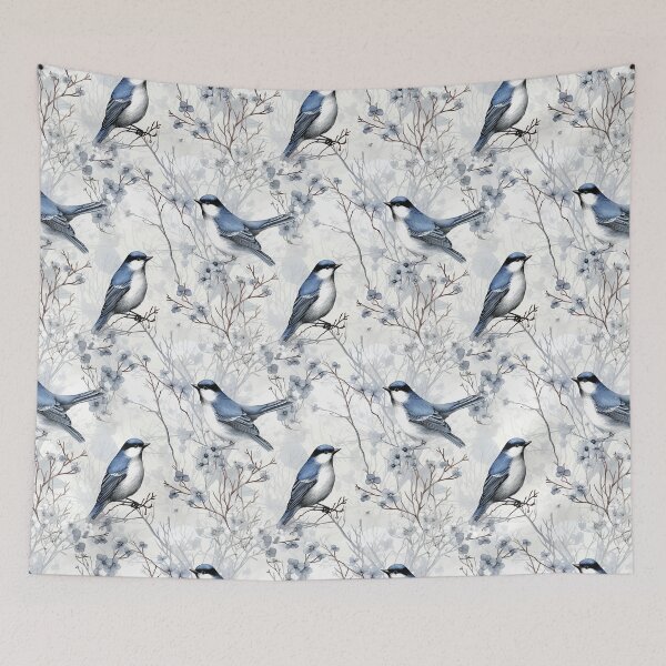 Item preview, Pájaros azules designed and sold by Fizzycat.