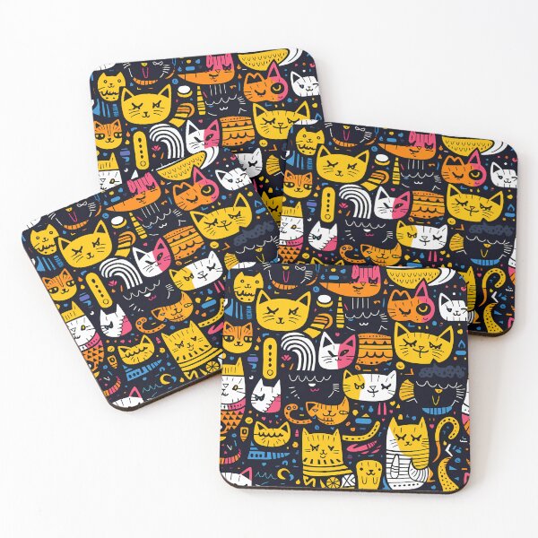 Item preview, Kitty Joke Cats in a Seamless Pattern designed and sold by HisoTorDesign.