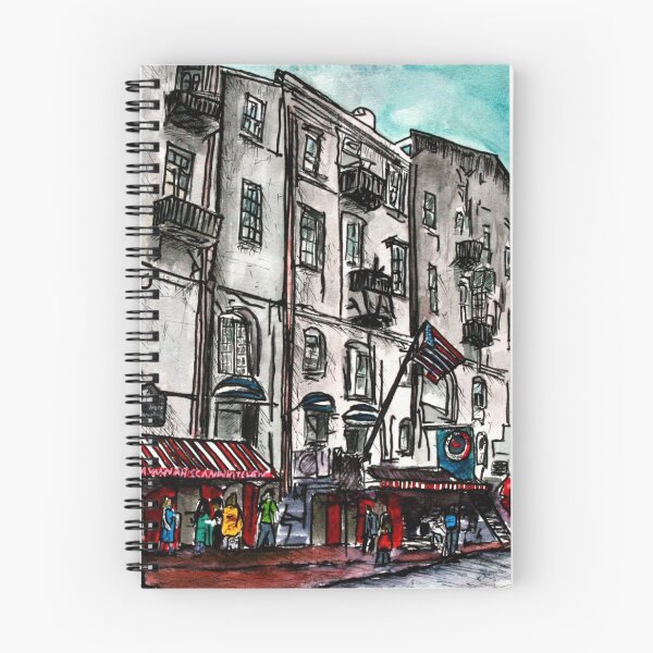 Item preview, Savannah Georgia USA watercolour  and ink cityscape drawing designed and sold by derekmccrea.