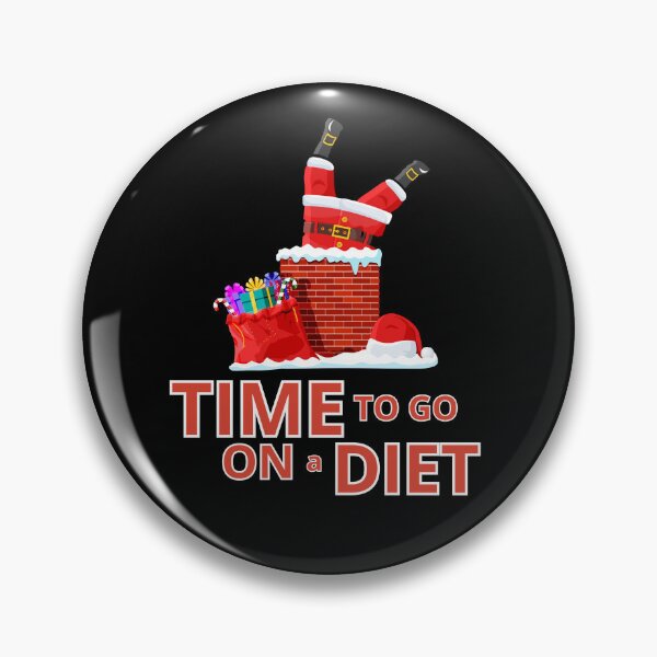 Item preview, Time to go on a diet - Santa Claus in the chimney gives gifts | It's time to go on a diet and good eating habits | Merry and Happy Christmas / Christmas Time designed and sold by Erry-ewell.