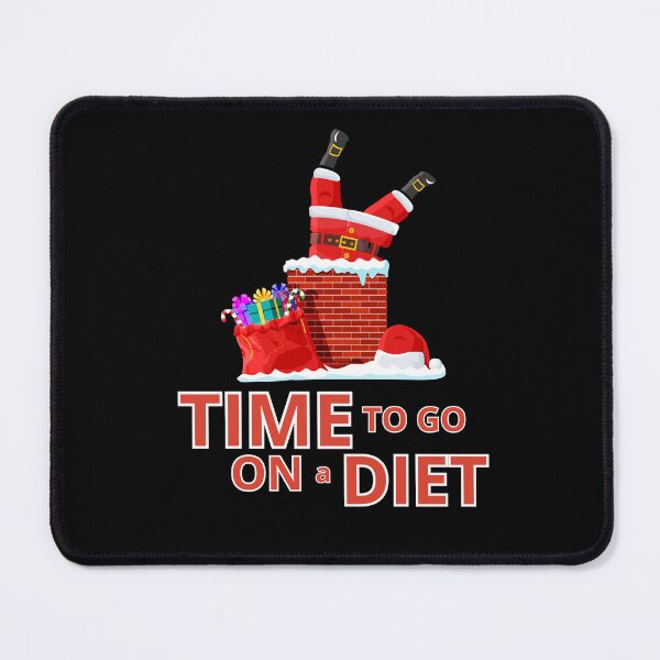 Item preview, Time to go on a diet - Santa Claus in the chimney gives gifts | It's time to go on a diet and good eating habits | Merry and Happy Christmas / Christmas Time designed and sold by Erry-ewell.