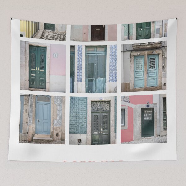Item preview, Lisbon's Colorful Door Collage designed and sold by PhotosByVille.