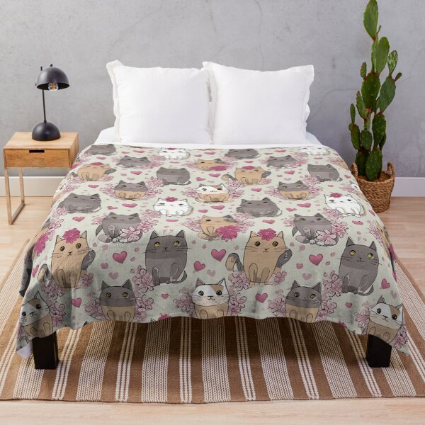 Item preview, Cute Floral Cats Pattern designed and sold by Blue-Banana.