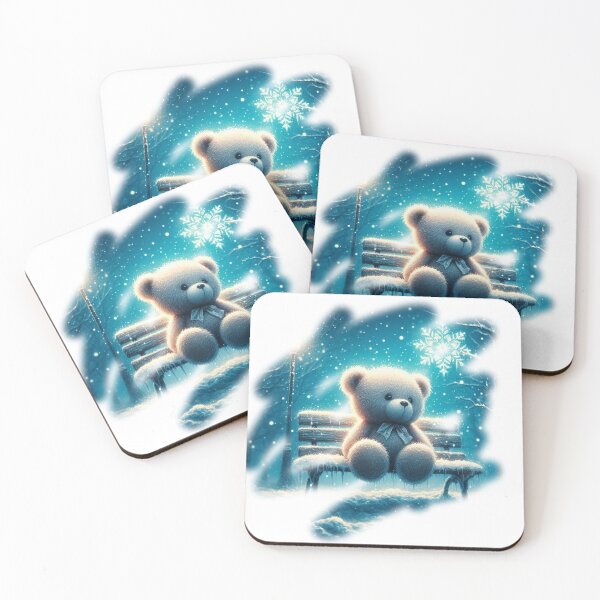 Item preview, "Lonely Teddy Bear in Winter Wonderland: Solitude and Longing" designed and sold by Huycao211.