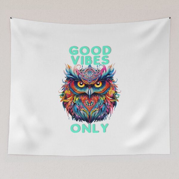 Item preview, Good Vibes Only Owl sticker designed and sold by NatalieArtiste.