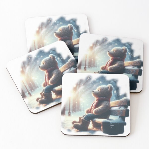Item preview, "Lonely Teddy Bear in Winter Wonderland: Solitude and Longing" designed and sold by Huycao211.