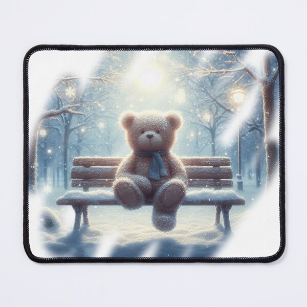 Item preview, "Lonely Teddy Bear in Winter Wonderland: Solitude and Longing" designed and sold by Huycao211.