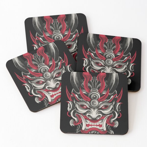 Item preview, red oni mask designed and sold by nour ⭐⭐⭐⭐ ⭐.