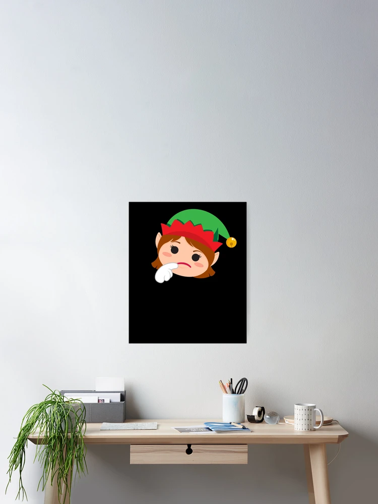 Imagen 2 de 3, Póster con la obra Girl Elf Emoticons Thinking Girl Elf Christmas Elf Emoticon Gear, diseñada y vendida por DynamicDesign.