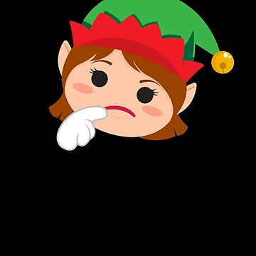 Imagen de la obra Girl Elf Emoticons Thinking Girl Elf Christmas Elf Emoticon Gear de DynamicDesign