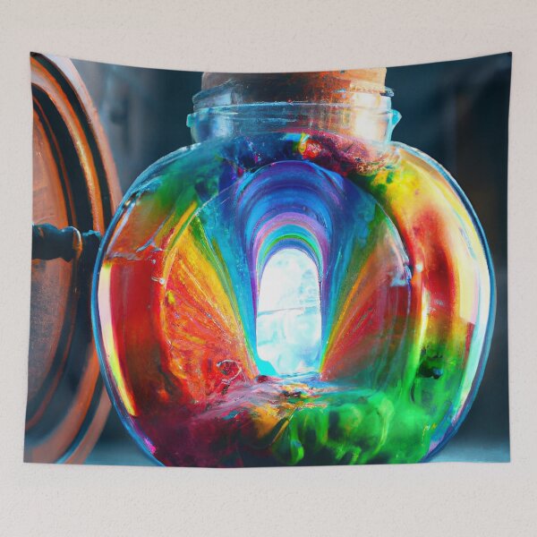 Item preview, Rainbow in a Jar - Colorful Candle Wax Art designed and sold by stine1.