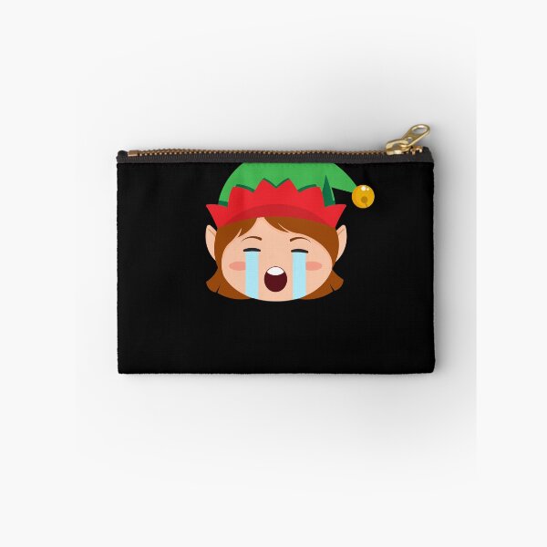 Item preview, Girl Elf Emoticons Crying Out Loud Elf Funny Christmas Elf Gear designed and sold by DynamicDesign.