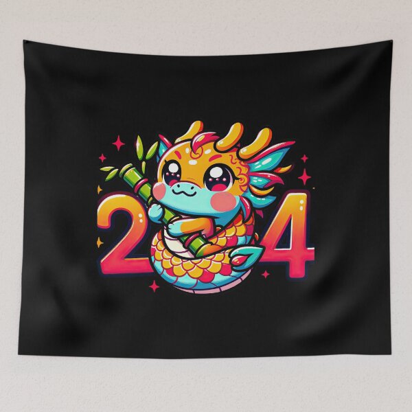 Item preview, Cheerful Dragon Welcoming New Year 2024 designed and sold by MAPDDesigns.