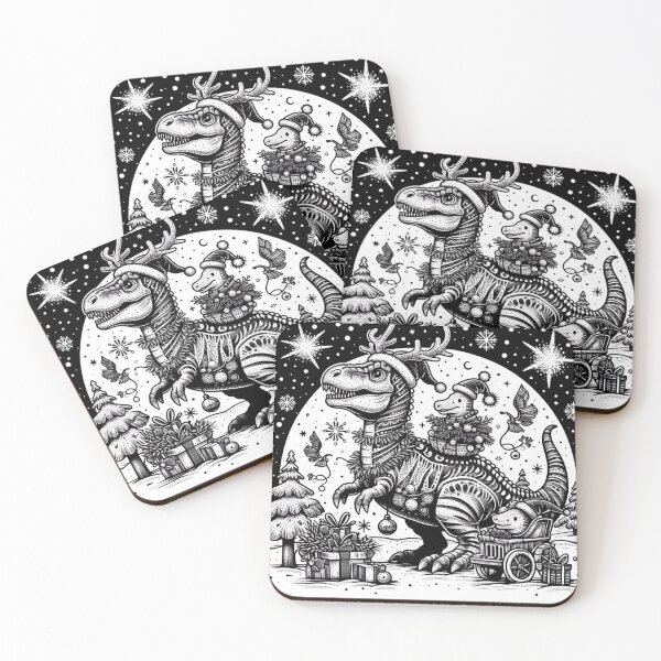 Item preview, xmas cute dinos santa designed and sold by Greydate.