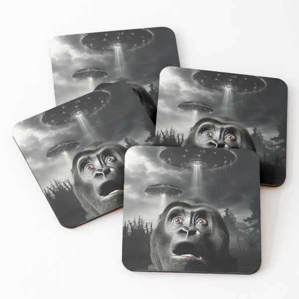 Item preview, Monkey Selfie with UFOs designed and sold by Master-Print.