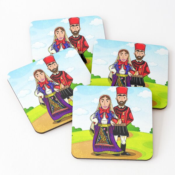 Item preview, Su Ballu Tondu: Sardinian Dance Delight: Cartoon Couple Swirls in the 'Su Ballu Tundu designed and sold by Arte Cartoon From TagTeam Group.