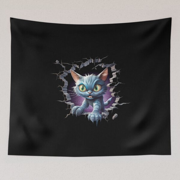 Item preview, Angry Cat in Hole: Expressive Feline Fury in a Unique Setting designed and sold by hamishby.