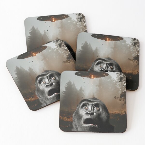 Item preview, Monkey Selfie with UFOs designed and sold by Master-Print.