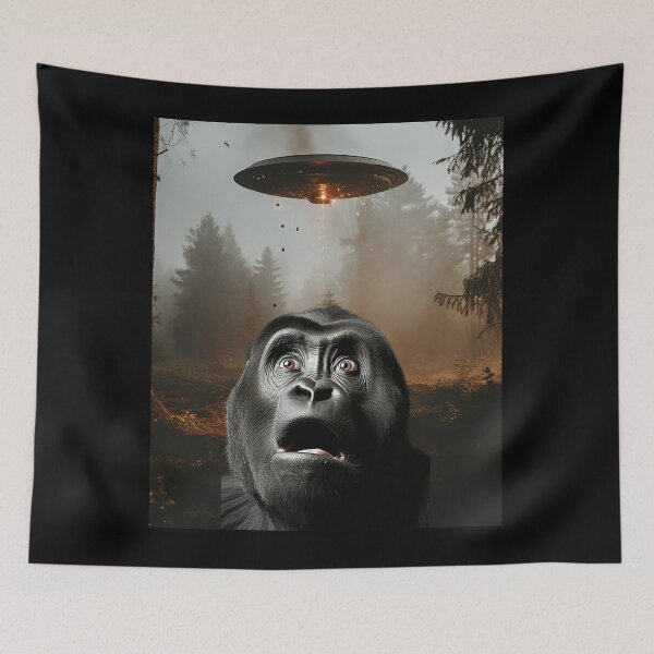 Item preview, Monkey Selfie with UFOs designed and sold by Master-Print.