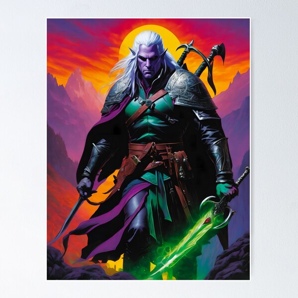 Item preview, Drow Elf Drizzt Do’Urden designed and sold by AIncredible.