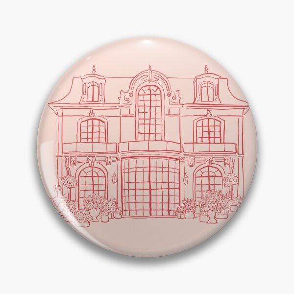 Item preview, Illustration of elegant mansion in red lines designed and sold by AlarconStudio.