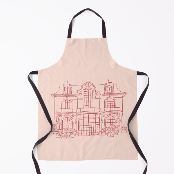 Item preview, Illustration of elegant mansion in red lines designed and sold by AlarconStudio.
