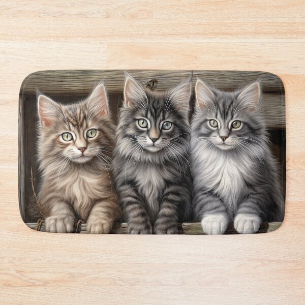 Item preview, three cute Maine Coon forest cats cats designed and sold by WallyPink.
