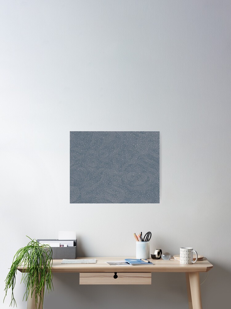 Thumbnail 2 of 3, Poster, Blue Tendrils Abstract Art designed and sold by OneDayArt.