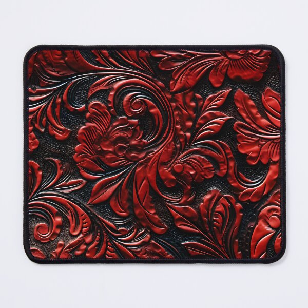 Item preview, Vintage Western Red Ornaments - Black Leather Texture designed and sold by Jackflash2023.