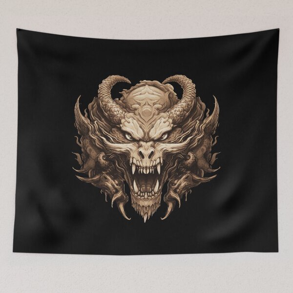 Item preview,  Dull  Golden  Dragon -Year of the Dragon- chinese Zodiac Theme-black Background designed and sold by CosmicNook1.