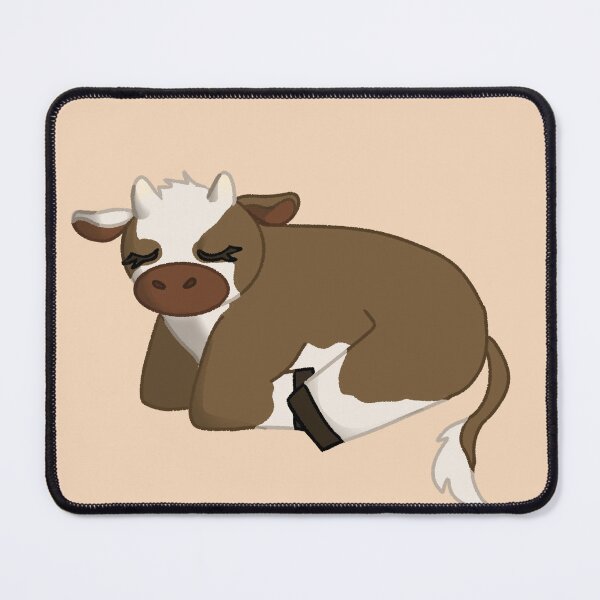 Item preview, Sleepy Cute Chocolate Brown Cow designed and sold by saltjart.