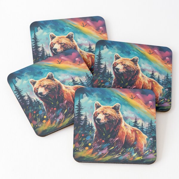 Item preview, Forest Bear under Colorful Sky designed and sold by Clock-Designer.