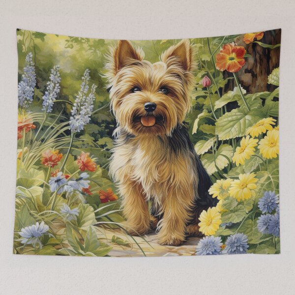 Item preview, cute Yorkie Yorkshire Terrier in the garden designed and sold by WallyPink.