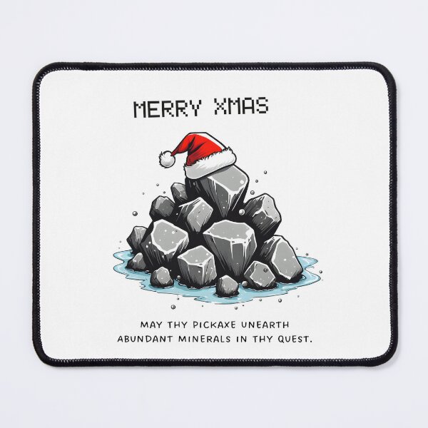 Item preview, Merry Christmas pile of stones with Santa hat designed and sold by SpaceRockMining.